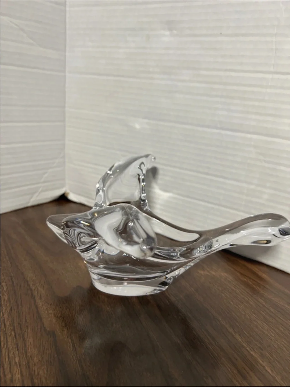 Clear Glass Decorative Dove Bowl - Modern Home Accent
